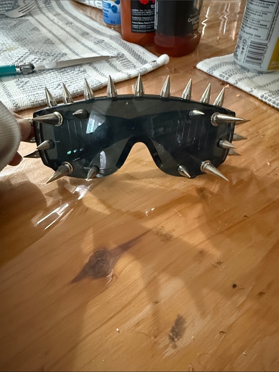 Accessories - Spiked Punk Goggles - Black with Silver Spikes